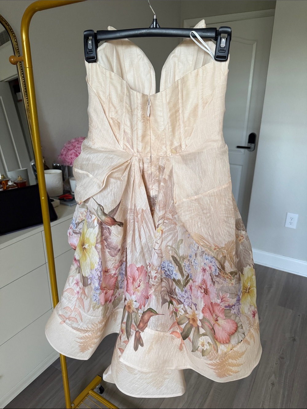 Zimmermann Illuminate Draped Minidress colour Ivory Tropical - Picture 2 of 7